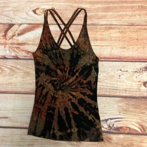 ❤️SOLD❤️Tye Dye Tank Top Sleeveless Black Red size S